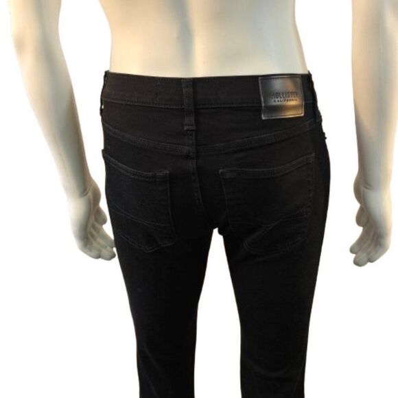Hollister Jeans Mens 29 x 28 Skinny Black Denim Advanced Stretch Distressed - Picture 5 of 11